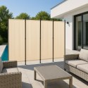 Parawan ogrodowy 4-panelowy MultiGarden 167x216 cm beżowy