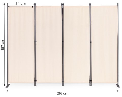 Parawan ogrodowy 4-panelowy MultiGarden 167x216 cm beżowy