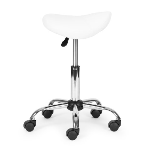 Stołek obrotowy siodło ModernHome biały regulowany 45-60 cm