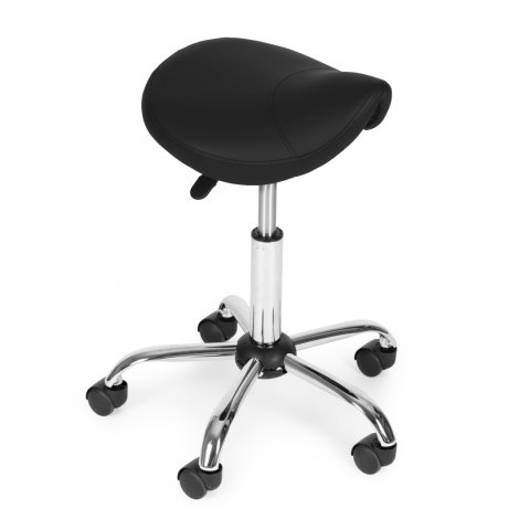 Stołek obrotowy siodło ModernHome czarny regulowany 45-60 cm