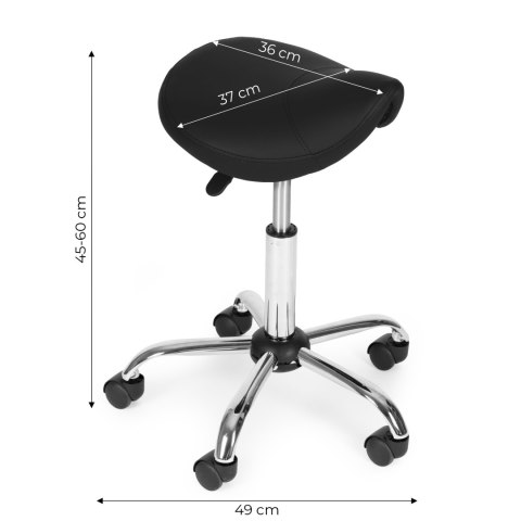 Stołek obrotowy siodło ModernHome czarny regulowany 45-60 cm