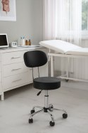 Stołek obrotowy z oparciem ModernHome czarny regulowany