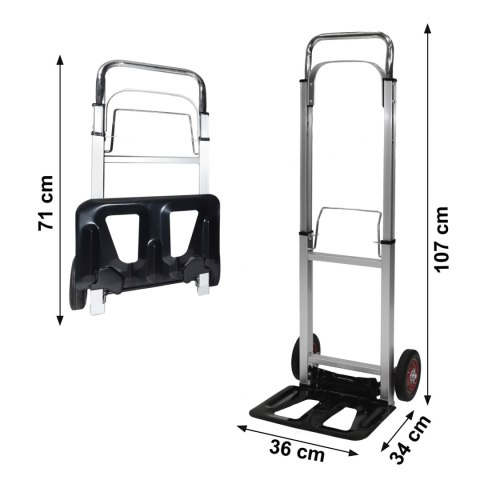 Wózek transportowy aluminiowy składany 90 kg H-003