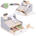 Drewniana kasa fiskalna ECOTOYS z akcesoriami do zabawy