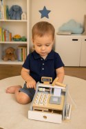 Drewniana kasa fiskalna ECOTOYS z akcesoriami do zabawy