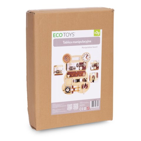 Drewniana tablica manipulacyjna Ecotoys Miś 12 elementów