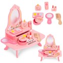 Drewniana toaletka Ecotoys z lustrem i 7 akcesoriami