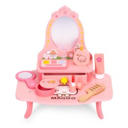 Drewniana Toaletka Ecotoys Dla Dzieci Z Lustrem Szufladą 7 Akcesoriów