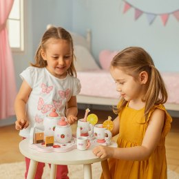 Drewniany Zestaw Do Herbaty Ecotoys 14 Elementów Motyw Truskawek