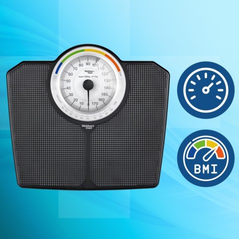 Waga łazienkowa mechaniczna Webber BMI do 180 kg czarna