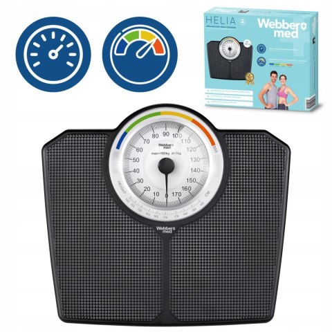 Waga łazienkowa mechaniczna Webber BMI do 180 kg czarna