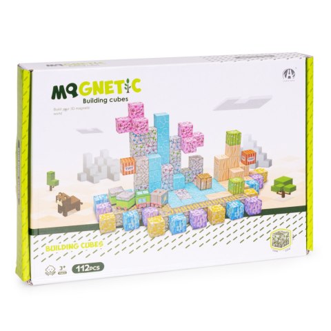 Klocki magnetyczne 112 elementów zestaw dla dzieci 3+