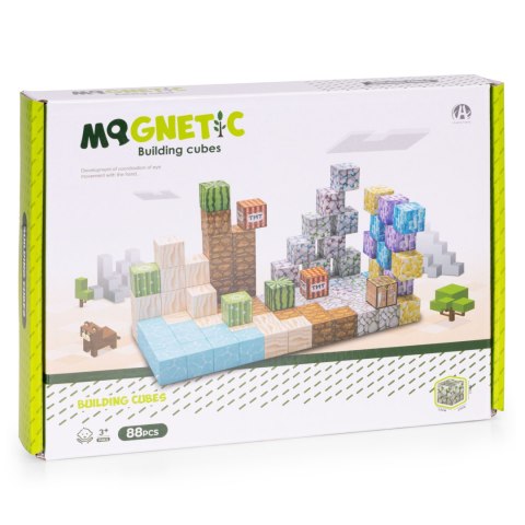 Klocki magnetyczne 88 elementów zestaw dla dzieci 3+