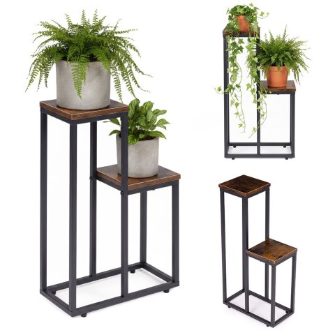 Kwietnik stojący ModernHome loft 2 półki 67 cm