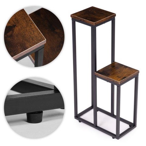 Kwietnik stojący ModernHome loft 2 półki 67 cm