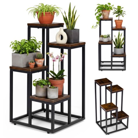 Kwietnik stojący ModernHome loft 4 półki 35x35x67 cm