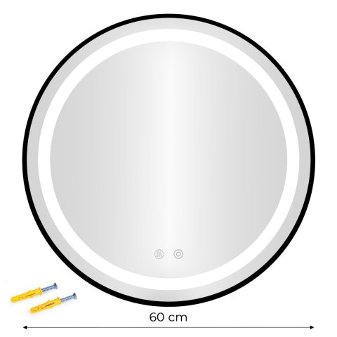 Lustro łazienkowe LED 60 cm ModernHome 3 barwy anti-fog