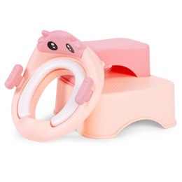 Nakładka Na Toaletę Ecotoys Różowa Dla Dzieci 6-36 Miesięcy Ze Schodkami
