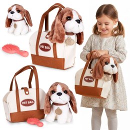 Pluszowy Piesek Beagle W Torebce Z Szczotką Zabawka Dla Dzieci