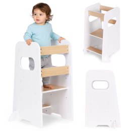 Pomocnik Kuchenny ECOTOYS Regulowany Podest Montessori Dla Dzieci 3 Poziomy