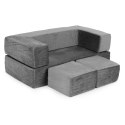 Sofa Modułowa ECOTOYS 4 Elementy Szara Miękka Poduszka DIY Dla Dzieci