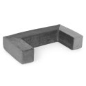 Sofa Modułowa ECOTOYS 4 Elementy Szara Miękka Poduszka DIY Dla Dzieci