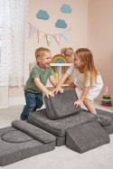 Sofa modułowa dla dzieci ECOTOYS 10 poduch szara szenil
