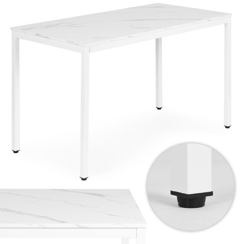 Stół ModernHome 120x60 cm biały marmur do 5 osób