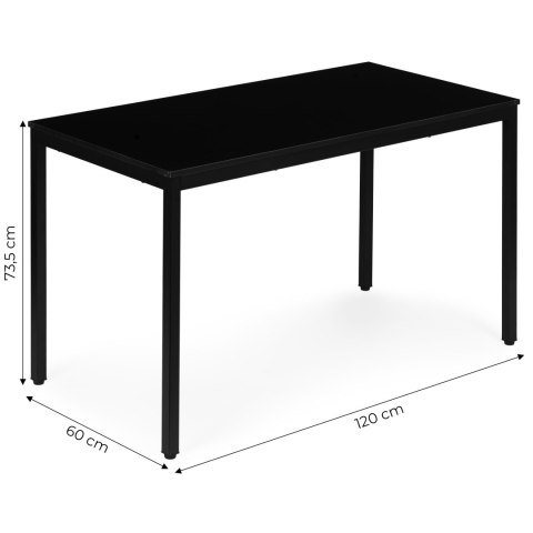 Stół ModernHome 120x60 cm do kuchni i biura czarny