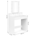 Toaletka kosmetyczna ModernHome z lustrem i LED 3 barwy