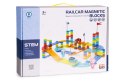 Tor Dla Aut Klocki Magnetyczne 154 Elementy Z Autkami LED Zestaw