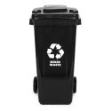 Zestaw 4 koszy na śmieci pojemniki 4x120L niebieski zielony żółty czarny makulatura szkło plastik odpady zmieszane gumowe koła