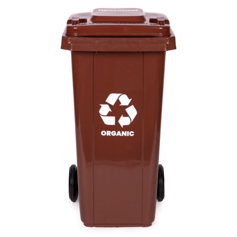 Zestaw 5 koszy na śmieci pojemniki 5x120L niebieski zielony żółty czarny brązowy makulatura szkło plastik odpady zmieszane BIO g