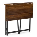 Biurko komputerowe składane 80x45 cm stolik pod laptopa loft ciemny orzech ModernHome