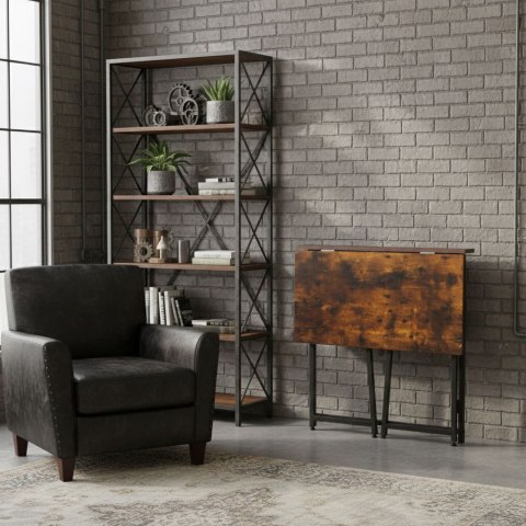 Biurko komputerowe składane 80x45 cm stolik pod laptopa loft postarzany orzech ModernHome