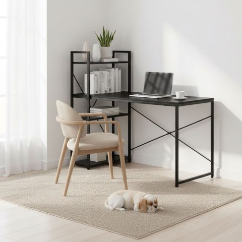 Biurko komputerowe ModernHome 120x60 cm z regałem czarne