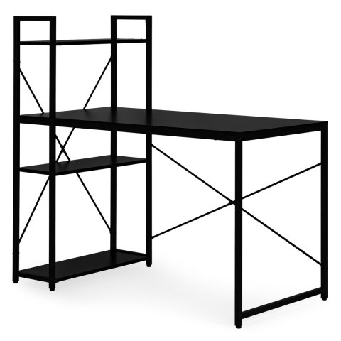 Biurko komputerowe ModernHome 120x60 cm z regałem czarne