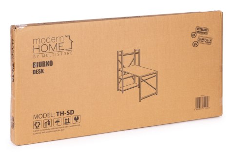 Biurko komputerowe ModernHome 120x60 cm z regałem czarne