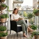 Fotel ogrodowy MultiGarden z poduszką czarny