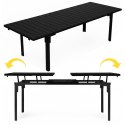 Stół ogrodowy rozkładany 180-240 cm do 12 os. stal HDPE czarny MultiGarden