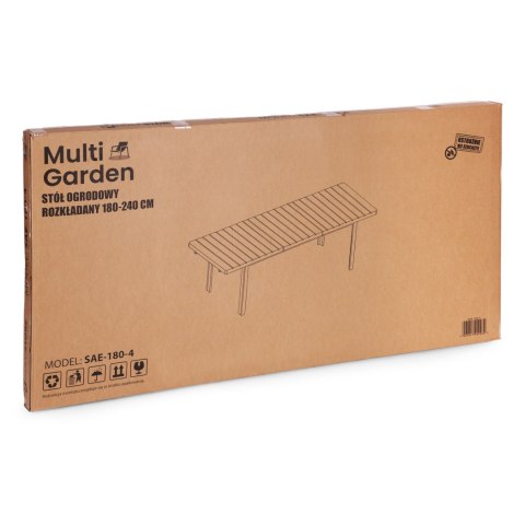 Stół ogrodowy rozkładany MultiGarden 180-240 cm szary