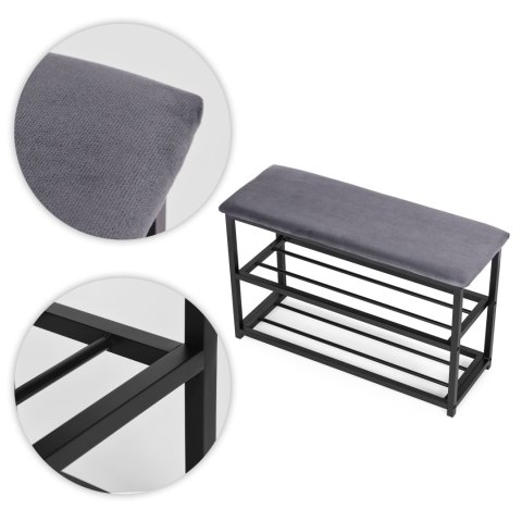 Szafka na buty ModernHome z siedziskiem 80 cm szara
