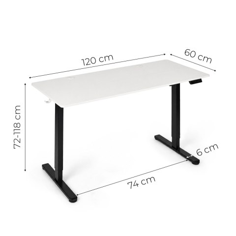 Biurko elektryczne ModernHome 120x60 cm regulacja 72-118 cm