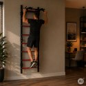Drabinka gimnastyczna MOVEPRO 215 cm czarna z drążkiem