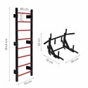 Drabinka gimnastyczna MOVEPRO 215 cm czarna z drążkiem