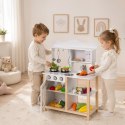 Drewniana Kuchnia Dla Dzieci ECOTOYS Biała Z Piekarnikiem I Akcesoriami