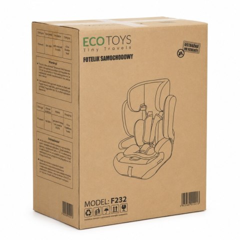 Fotelik samochodowy ECOTOYS 76-150 cm z regulacją i uchwytem