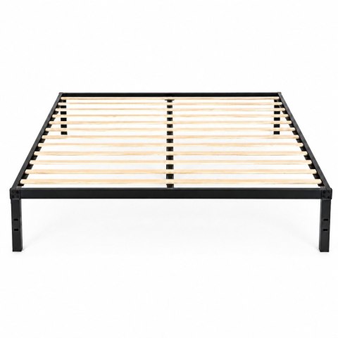 Łóżko metalowe 135x190 cm ModernHome czarne z stelażem