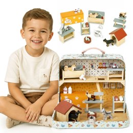 Sklep Zoologiczny Ecotoys Drewniany Zestaw 23 Akcesoria Walizka