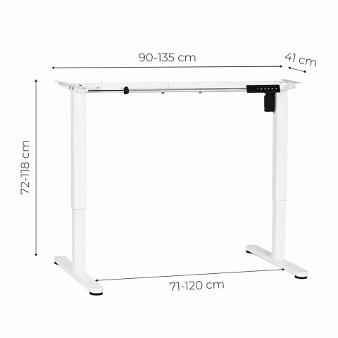 Elektryczny stelaż biurka ModernHome 72-118 cm biały